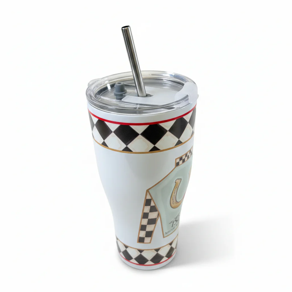 152nd Kentucky Derby Stainless Steel Tumbler with Straw and Lid | 30 oz. - Image 3