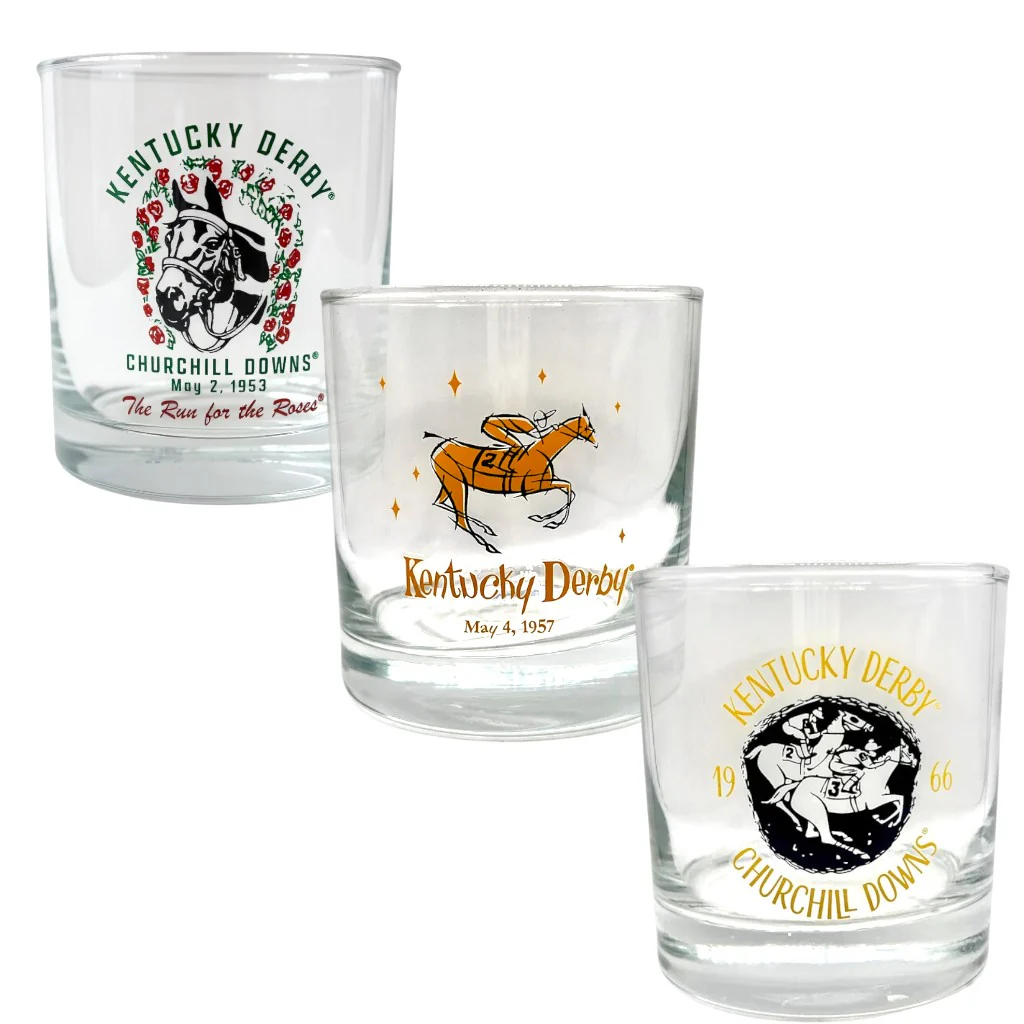 152nd Kentucky Derby Throwback 1966 Retro Rocks Glass - Image 3