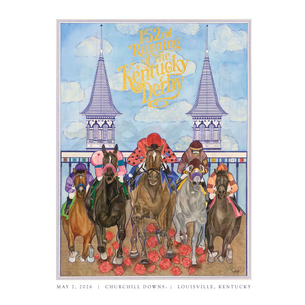 2026 Kentucky Derby 152nd Limited-Edition Print - Gold Foil, Signed by Artist - Image 3