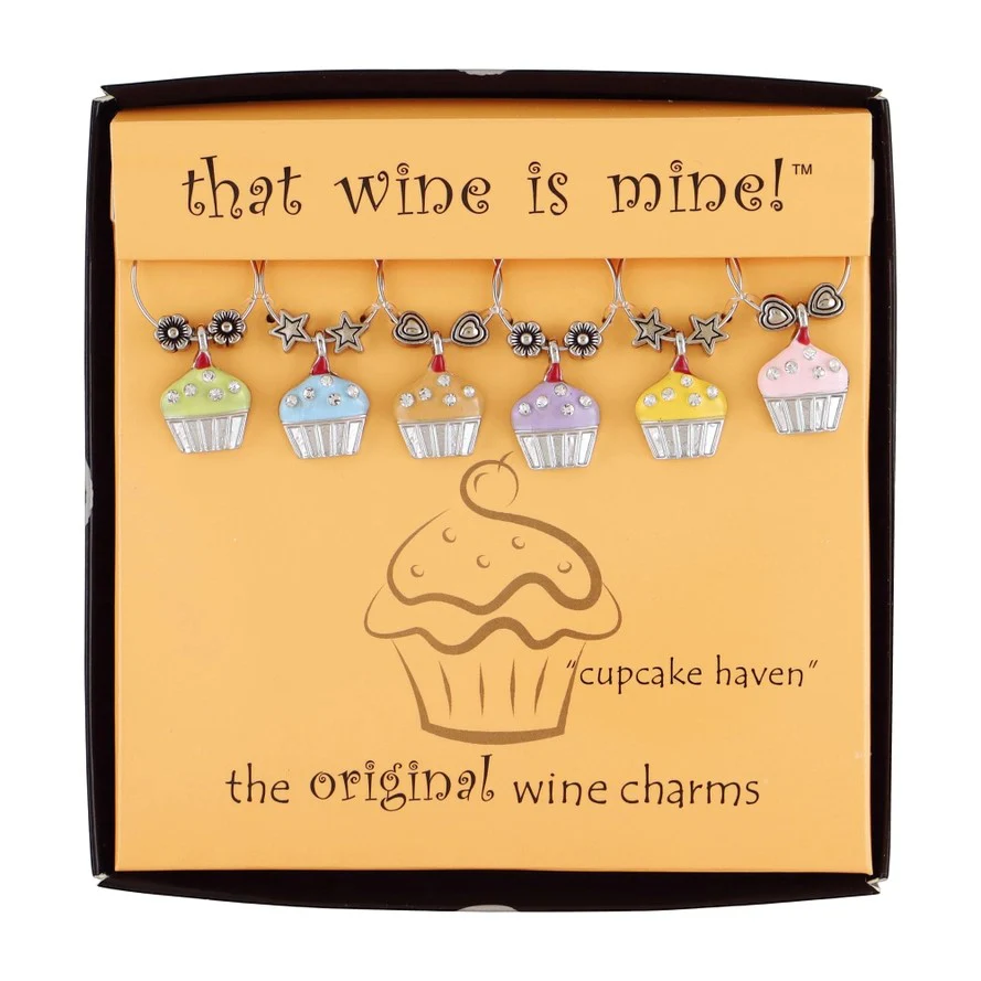 6-Piece Sweet Cupcake Wine Charms - Image 2