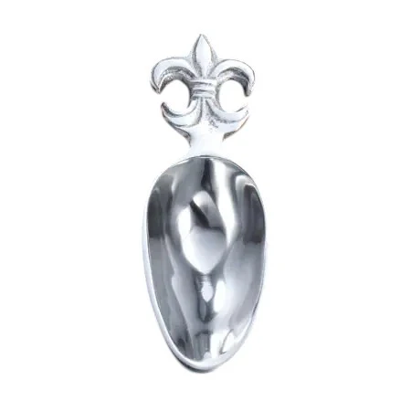 7" Fleur De Lis Silver Ice Scoop