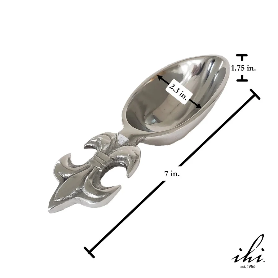 7" Fleur De Lis Silver Ice Scoop - Image 5