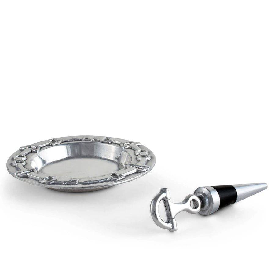 Arthur Court Equestrian Wine Coaster & Bottle Stopper - Image 2