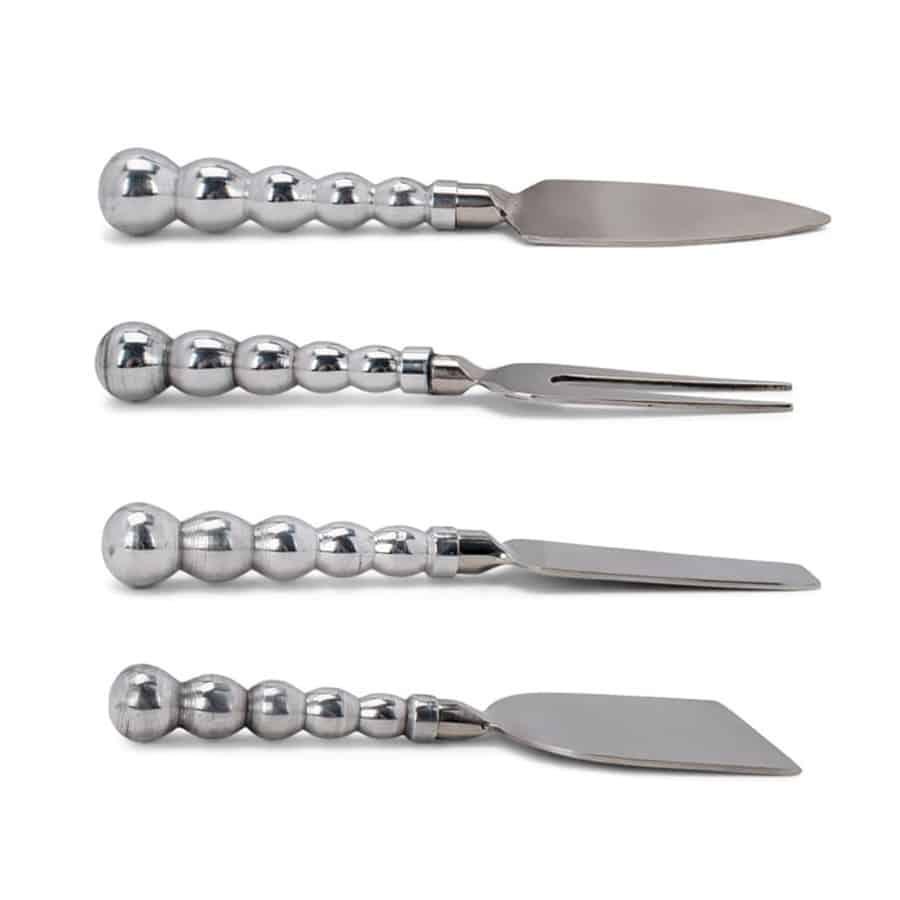 Beaded Metal Set of 4 Cheese Knives - Image 2