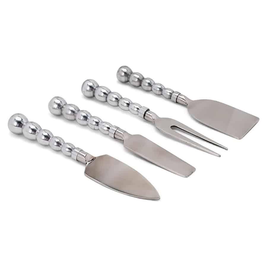 Beaded Metal Set of 4 Cheese Knives - Image 3