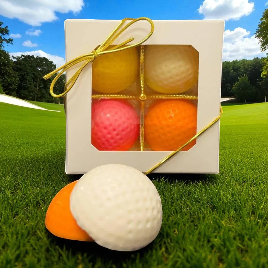 Chocolate Golf Balls – 4-Piece Assorted Half-Shape White Chocolate Set - Image 2
