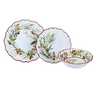 Christmas Gatherings Melamine Holiday Plates & Bowl – 11" Dinner, 9" Salad, 8.5" All-Purpose Bowl - Image 2