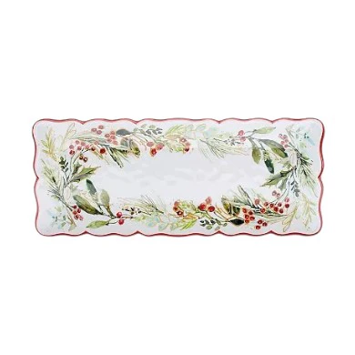 Christmas Gatherings Melamine Rectangular Platter – 19" x 8"