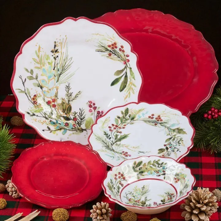 Christmas Gatherings Melamine Round Platter – 14" Holiday Serveware - Image 3