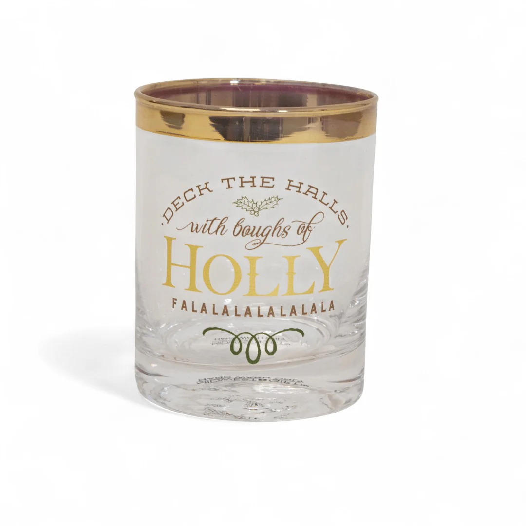 Christmas Gold Rim Glass – 4 Festive Designs - Image 3