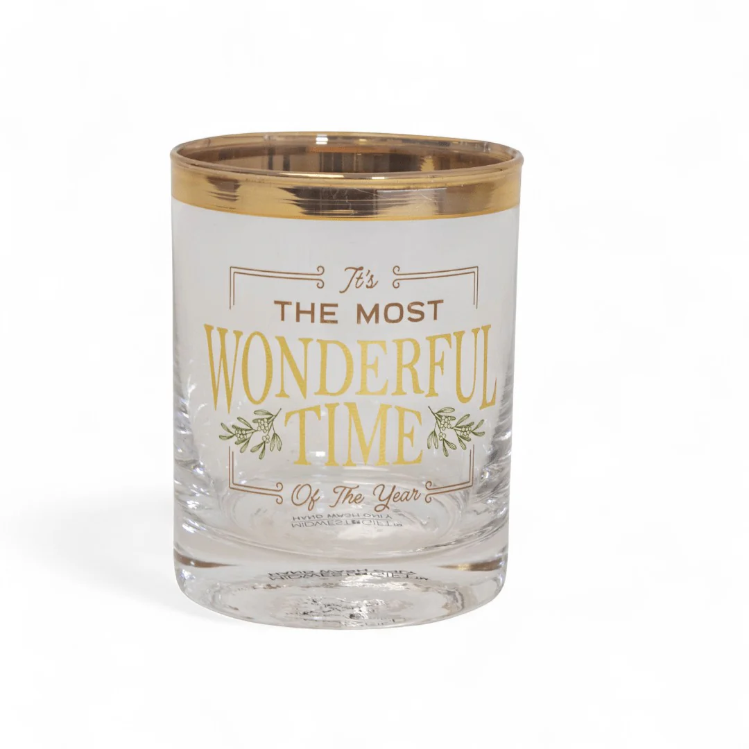 Christmas Gold Rim Glass – 4 Festive Designs - Image 4
