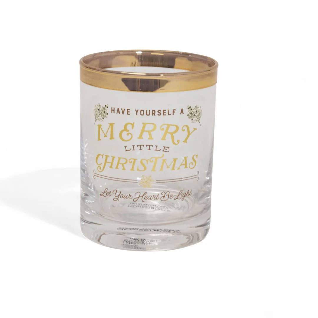 Christmas Gold Rim Glass – 4 Festive Designs - Image 5