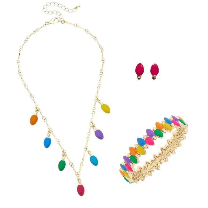 Christmas Lights Enamel Jewelry