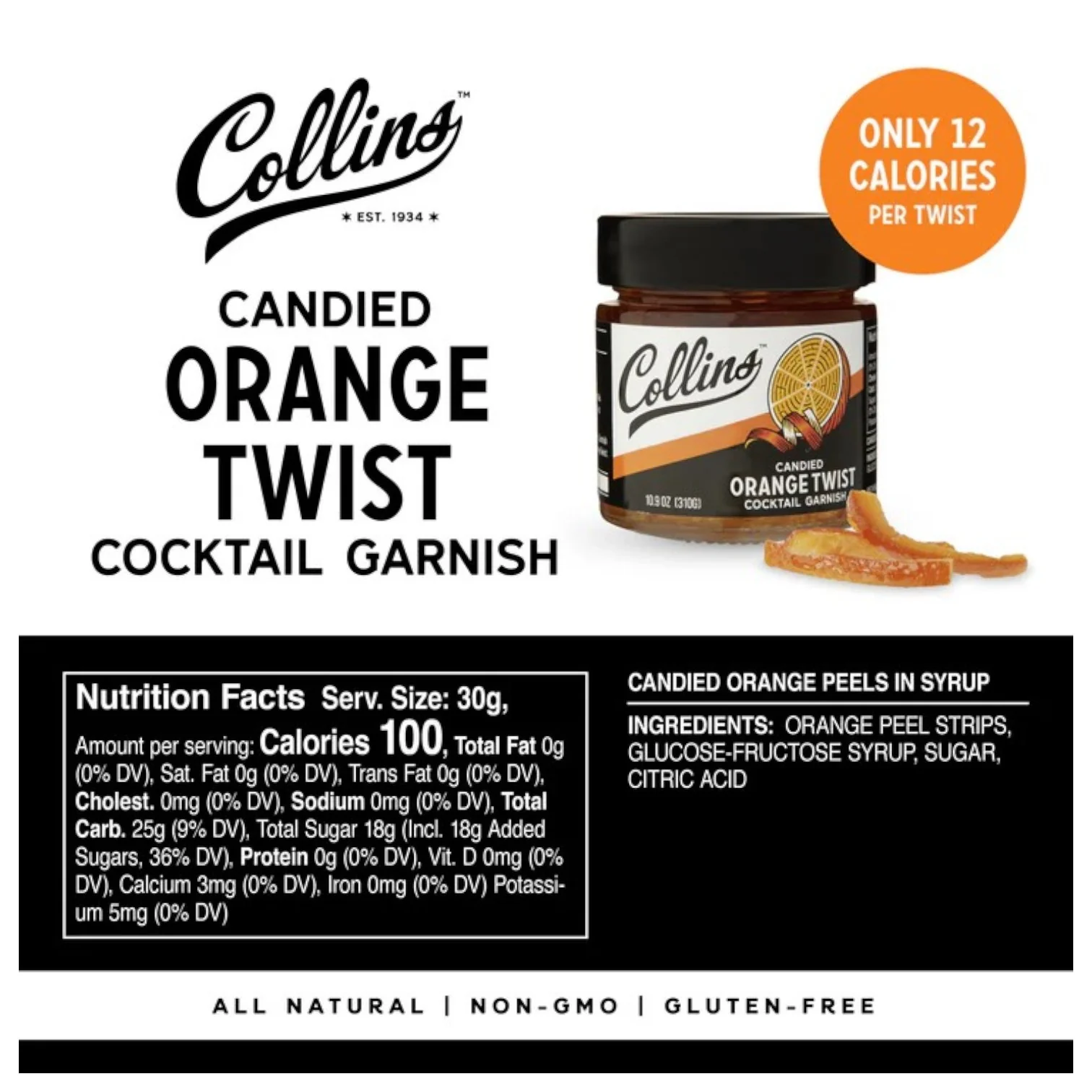 Collins Candied Fruit Twists in Syrup - Orange & Lemon - Image 5