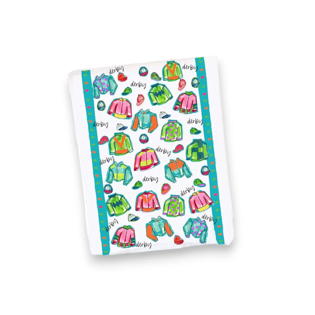 Colorful Derby Dreams Cotton Tea Towel