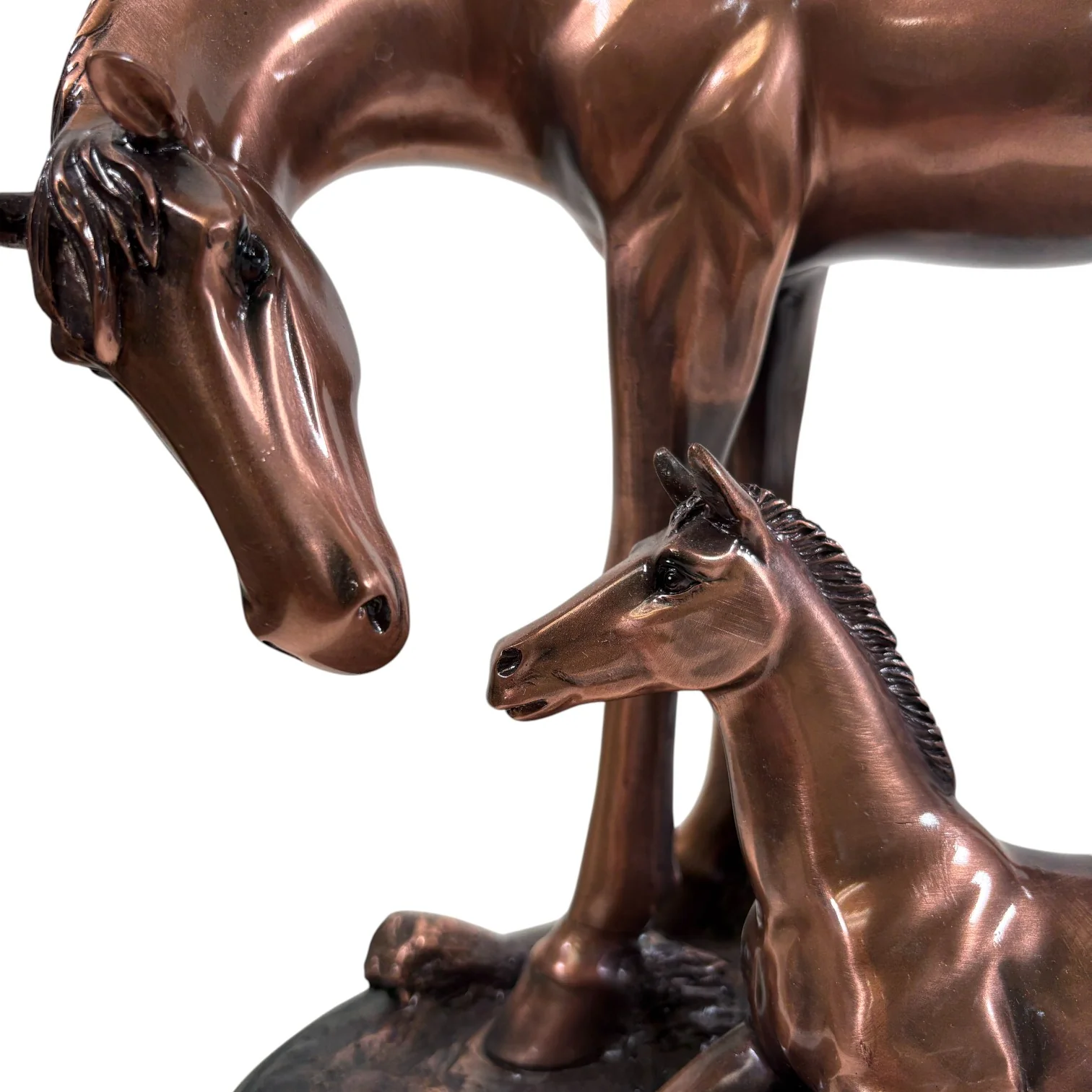 Copper Mom & Baby Horse Sculpture | Available in Two Sizes - Image 4