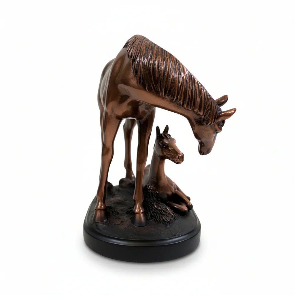 Copper Mom & Baby Horse Sculpture | Available in Two Sizes - Image 9