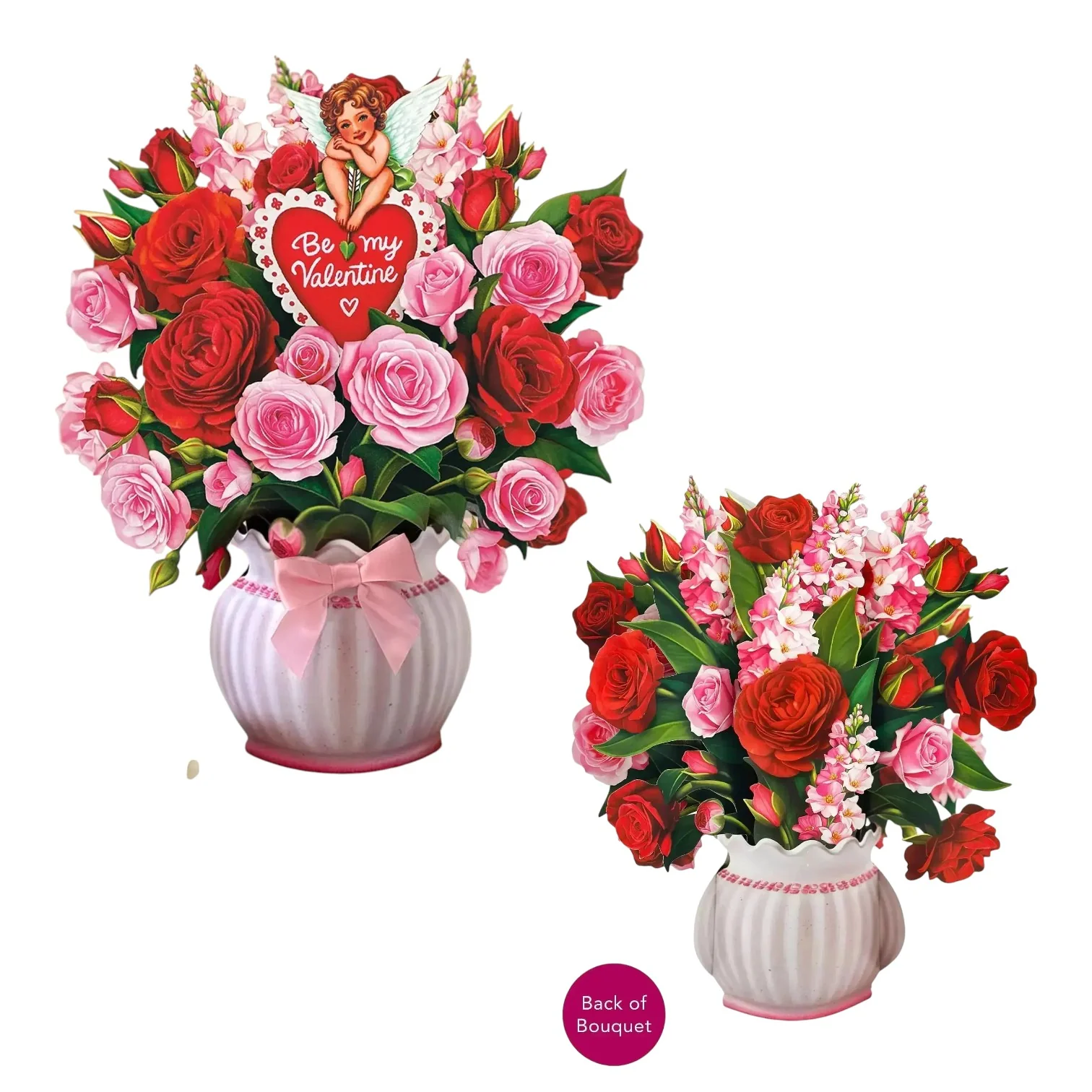 Cupid’s Valentine Pop-Up Card | Paper Flower Bouquet - Image 4