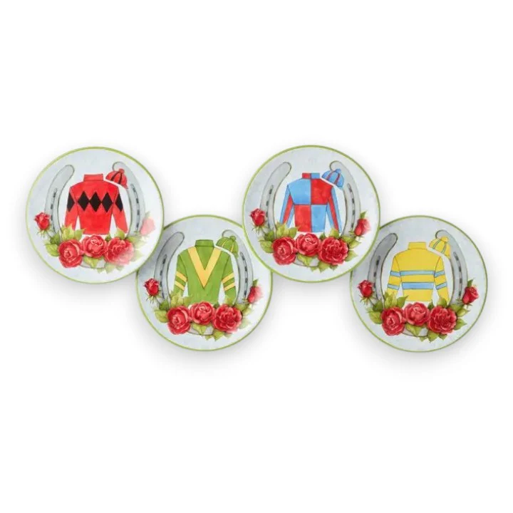 Day at the Races Canape Plates | 6-Inch Earthenware Appetizer Plates