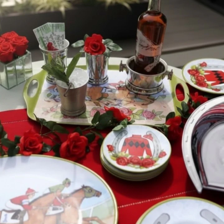 Day at the Races Canape Plates | 6-Inch Earthenware Appetizer Plates - Image 2