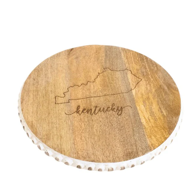 Decorative Kentucky Serving Board – 11.5" Round, Engraved
