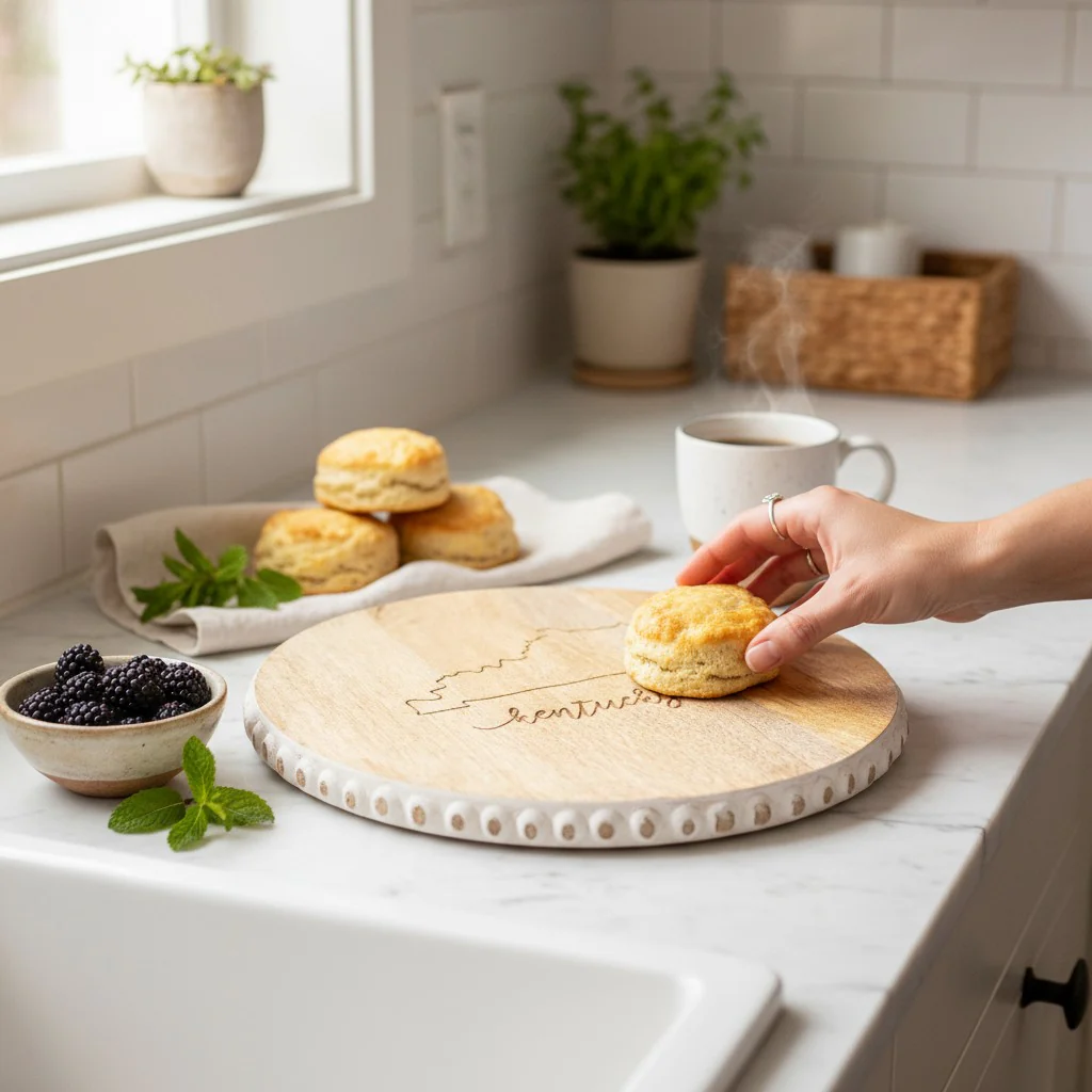 Decorative Kentucky Serving Board – 11.5" Round, Engraved - Image 2