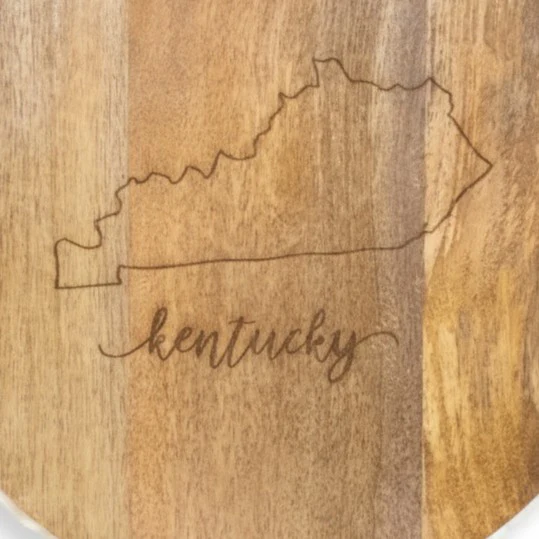 Decorative Kentucky Serving Board – 11.5" Round, Engraved - Image 4