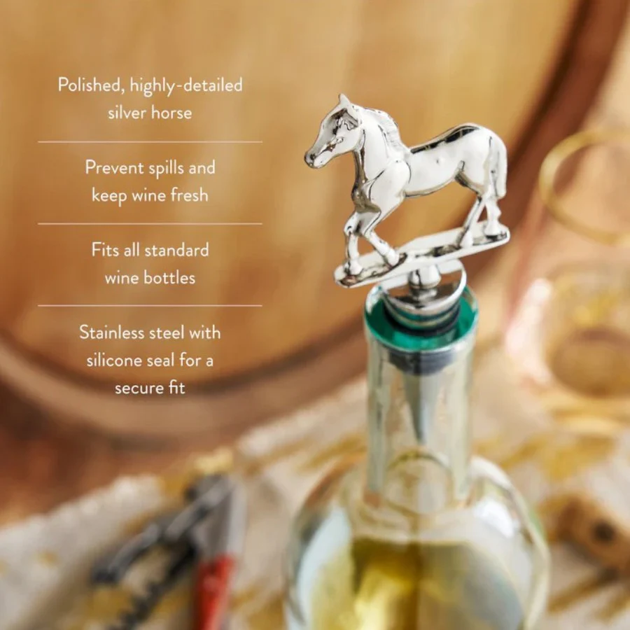 Derby Horse Pewter Wine Bottle Stopper | Equestrian Barware - Image 3