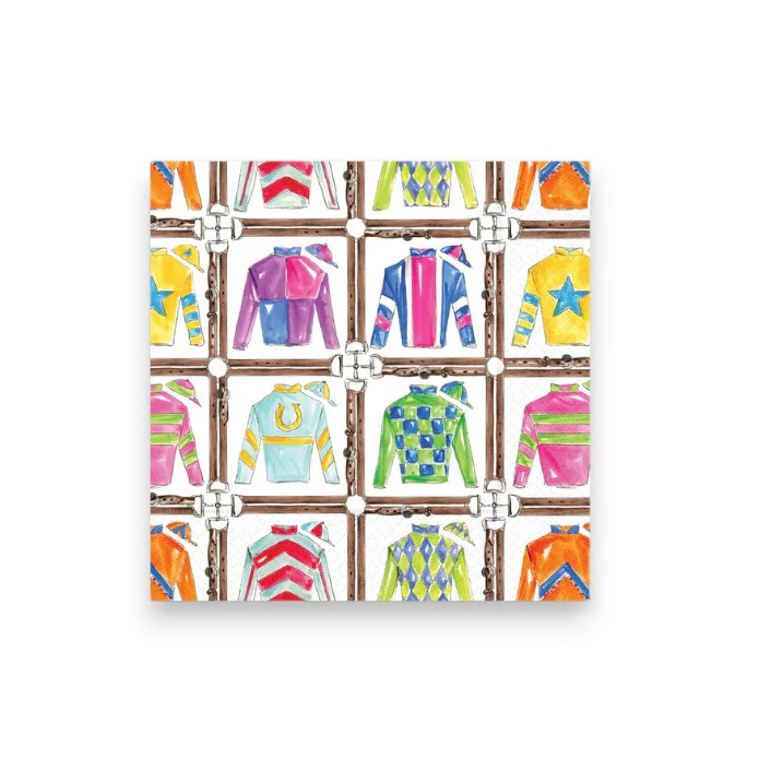 Derby Jockey Silks Paper Beverage Napkins
