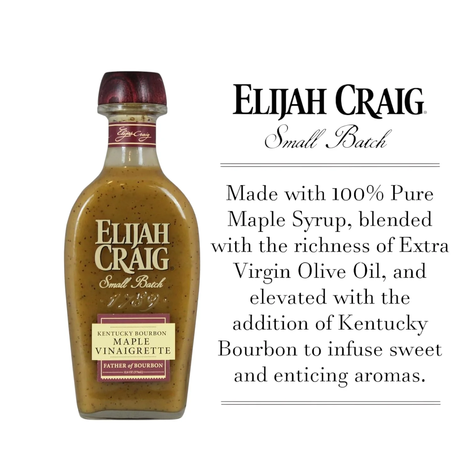 Elijah Craig Kentucky Bourbon Maple Vinaigrette – Bourbon-Infused Maple & Olive Oil Dressing - Image 2