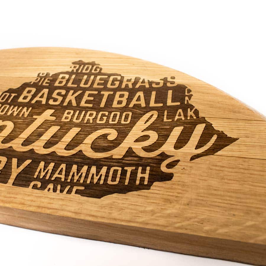 Engraved Half Bourbon Barrel Head Sign - Image 3