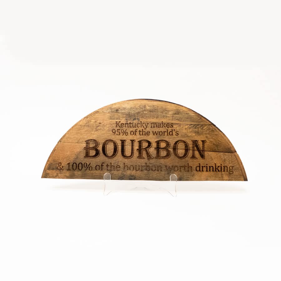 Engraved Half Bourbon Barrel Head Sign - Image 4
