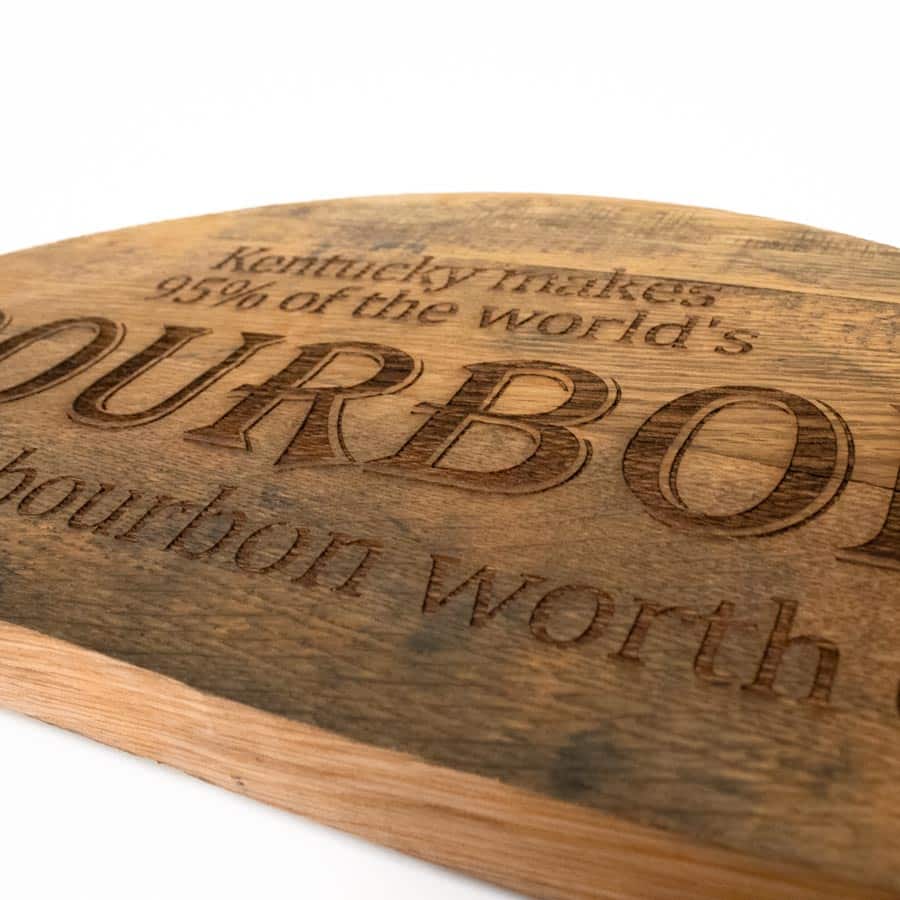Engraved Half Bourbon Barrel Head Sign - Image 5