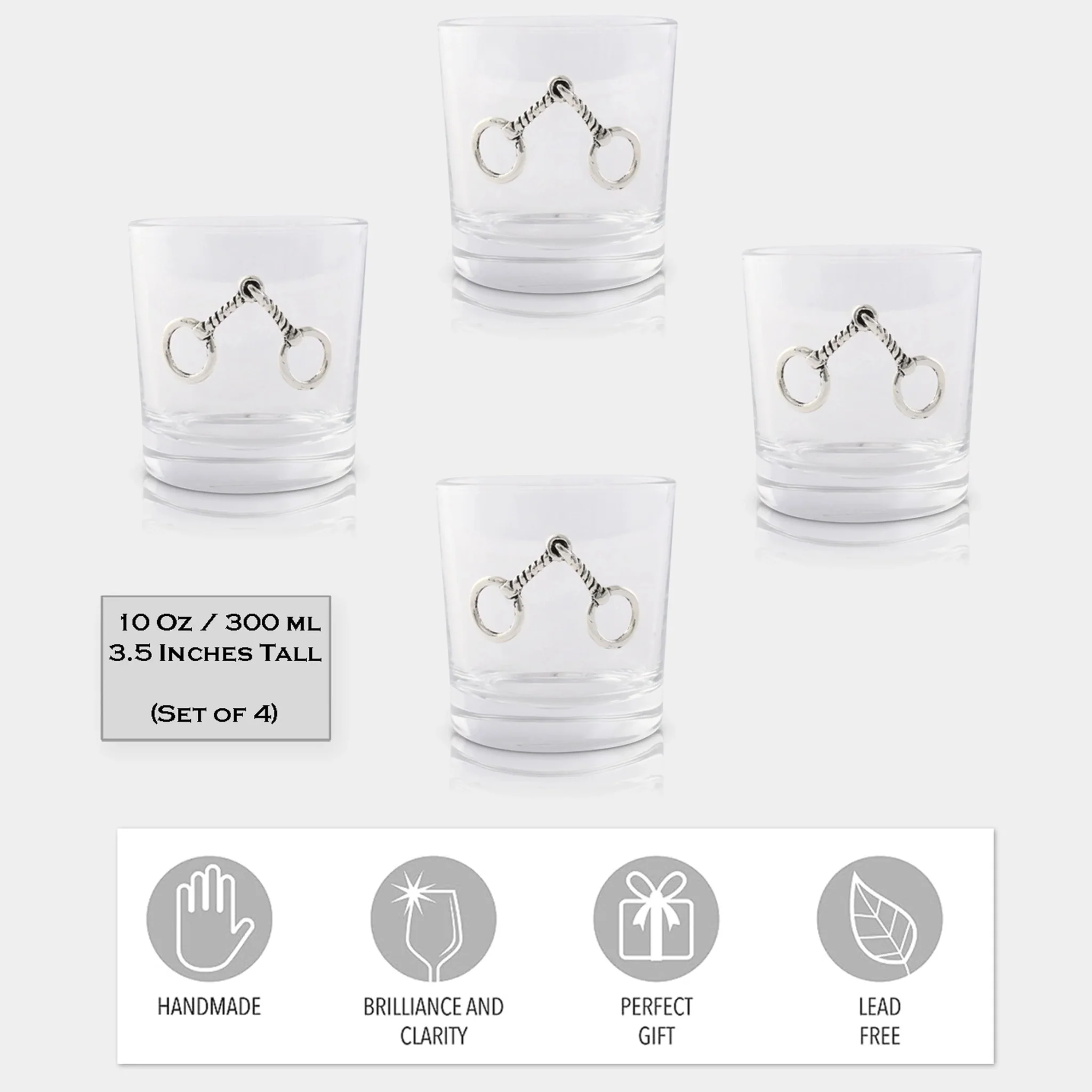 Equestrian Bit Bar Glasses – Single or Set of 4 (12 oz) - Image 6