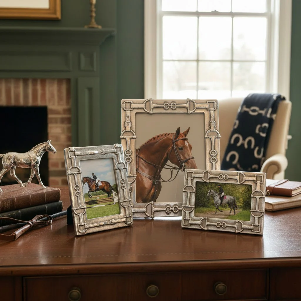 Equestrian Bit Photo Frame | Hand-Engraved Aluminum Alloy Frame in 4x6, 5x7, and 8x10 - Image 2