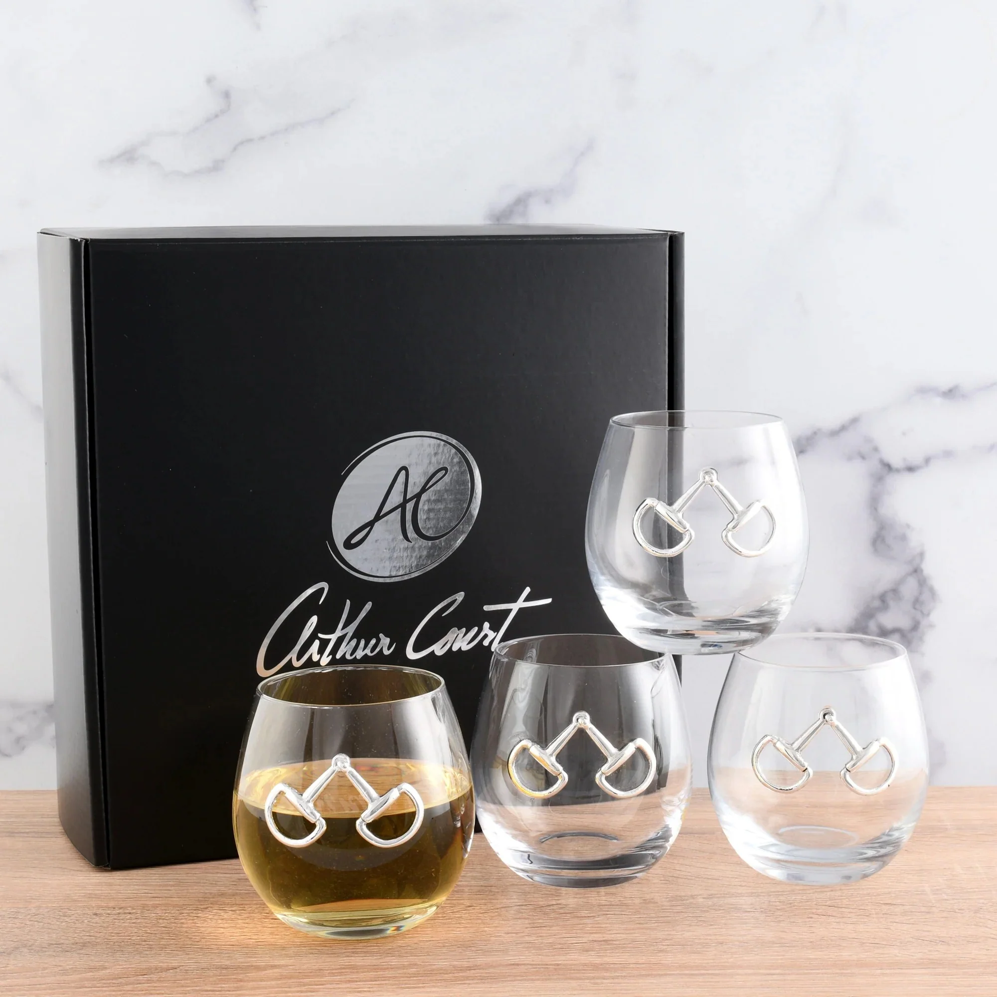 Equestrian Bit Stemless Wine Glasses – Single or Set of 4 (12 oz) - Image 4