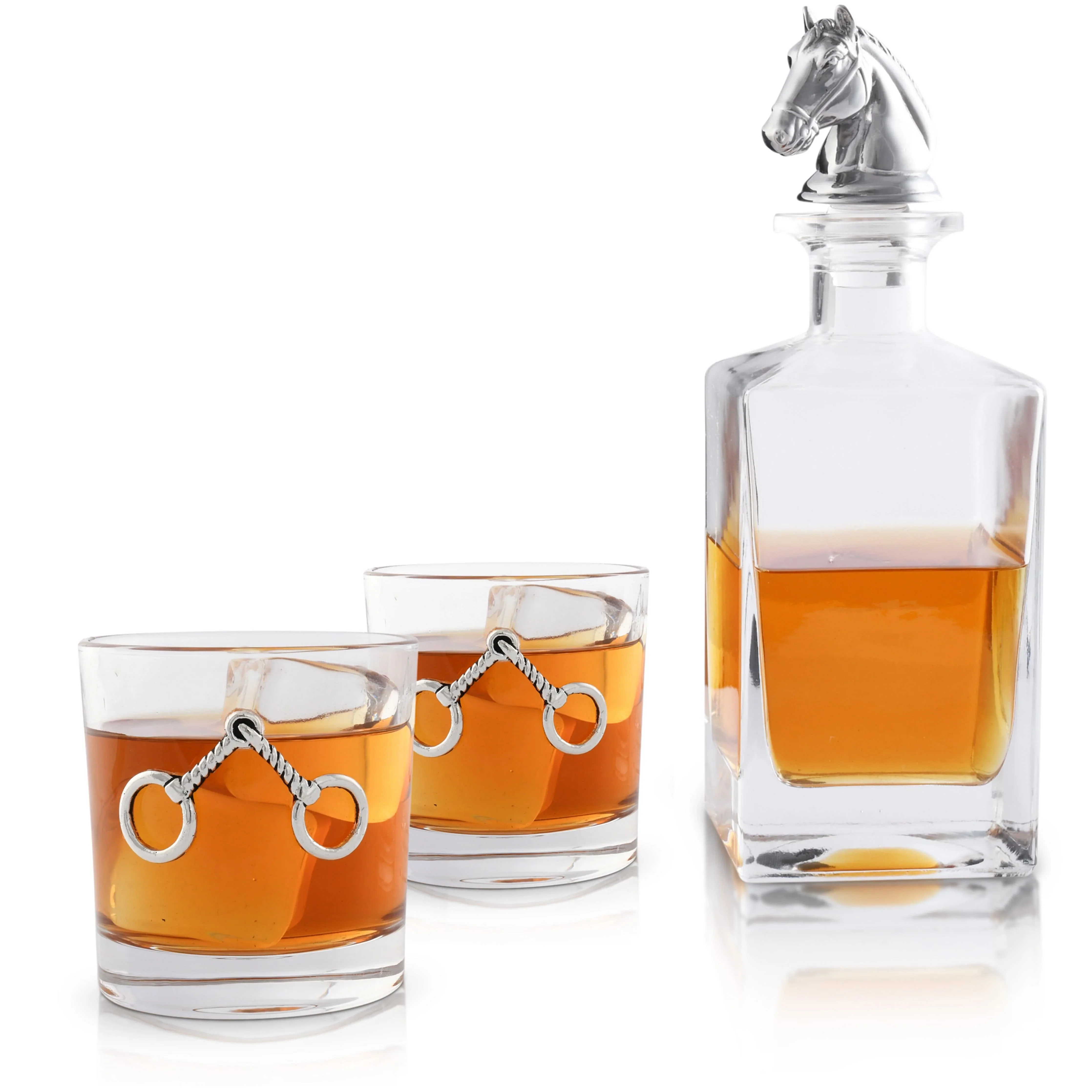 Equestrian Decanter Set with Glasses – 750 ml Horse-Head Stopper & Bit-Accented Glasses - Image 3