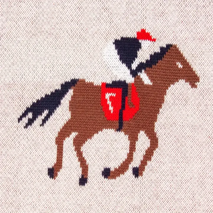 Equestrian Horse Racing Jockey Cotton Baby Blanket - Image 4
