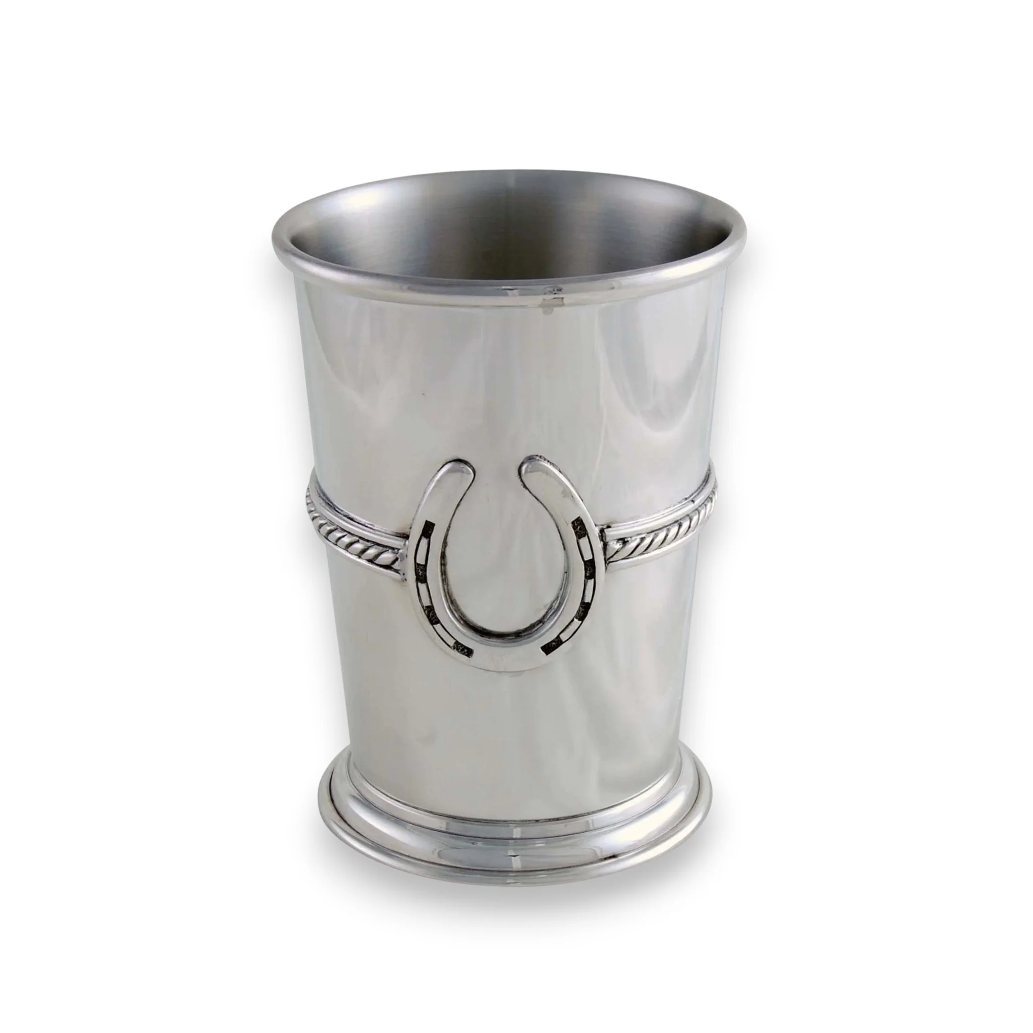 Equestrian Horseshoe Julep Cup | Luxury Pewter Barware