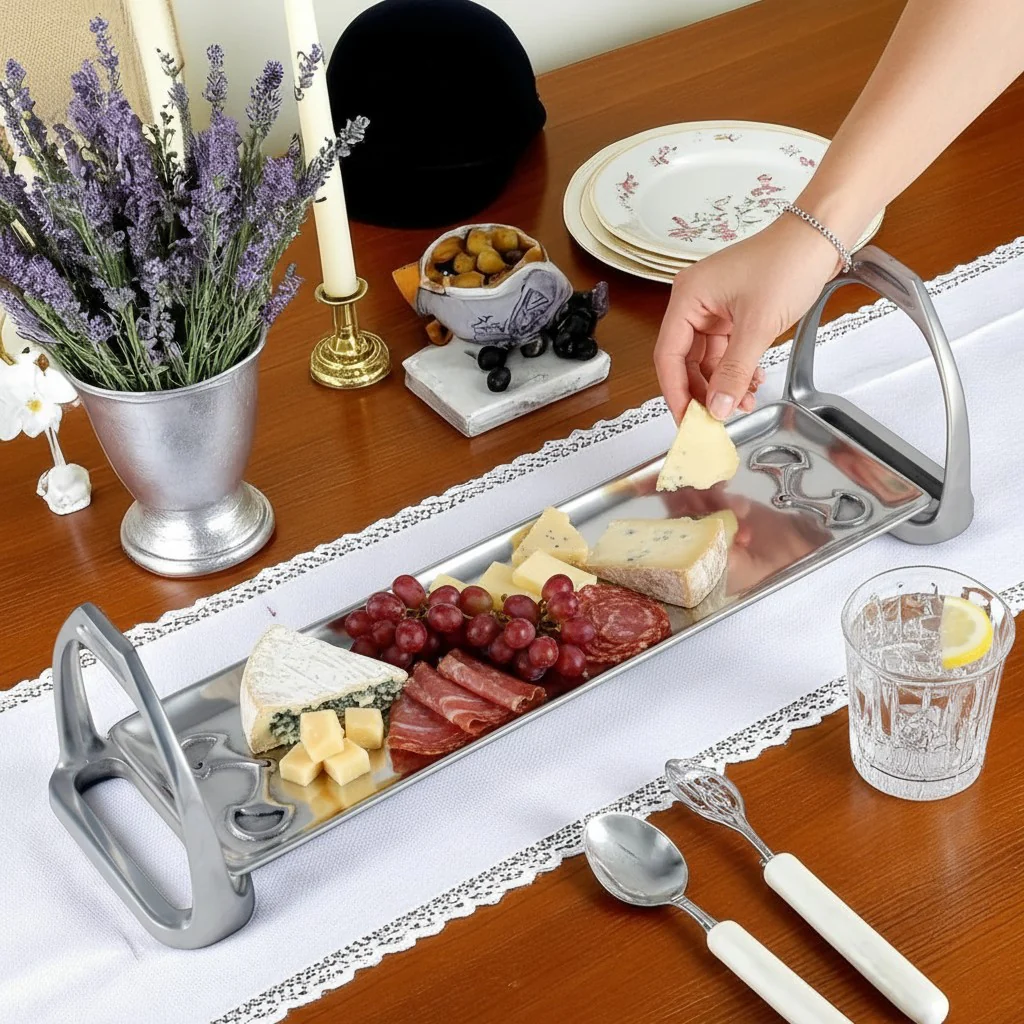 Equestrian Stirrup Serving Tray - Small | Premium Aluminum Charcuterie Tray - Image 2
