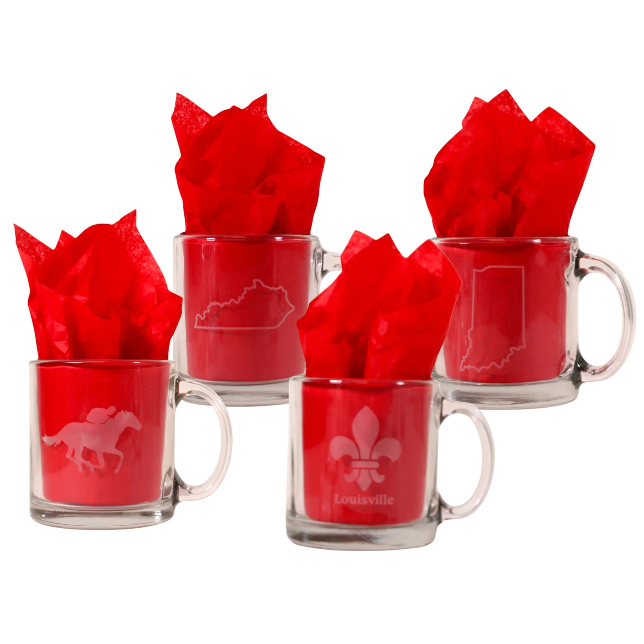 Etched Glass Mug – Kentucky, Indiana, Fleur de Lis, Thoroughbred & Jockey Designs - Image 6