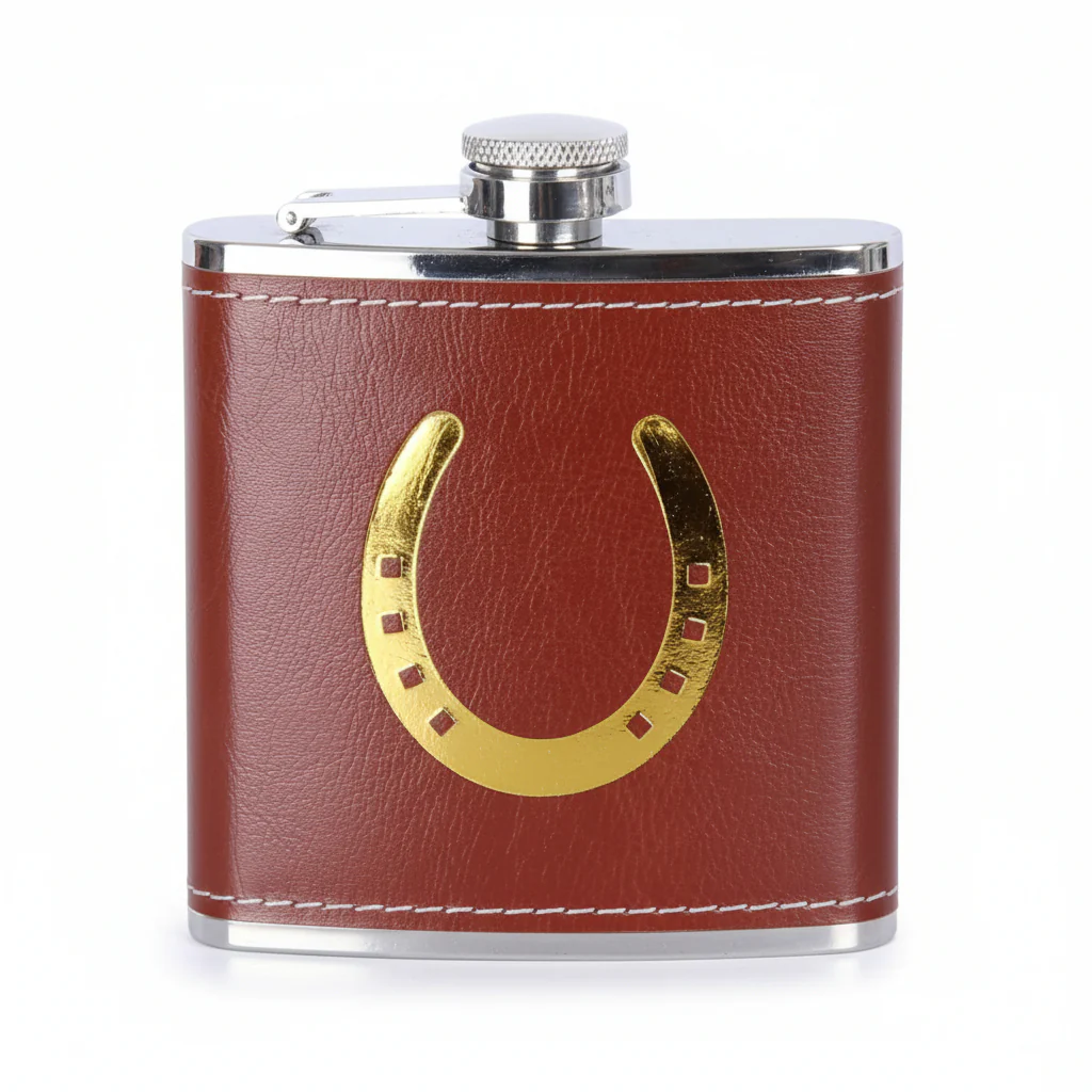 Faux Leather-Wrapped Flask Collection | Kentucky & Equestrian Designs - Image 3