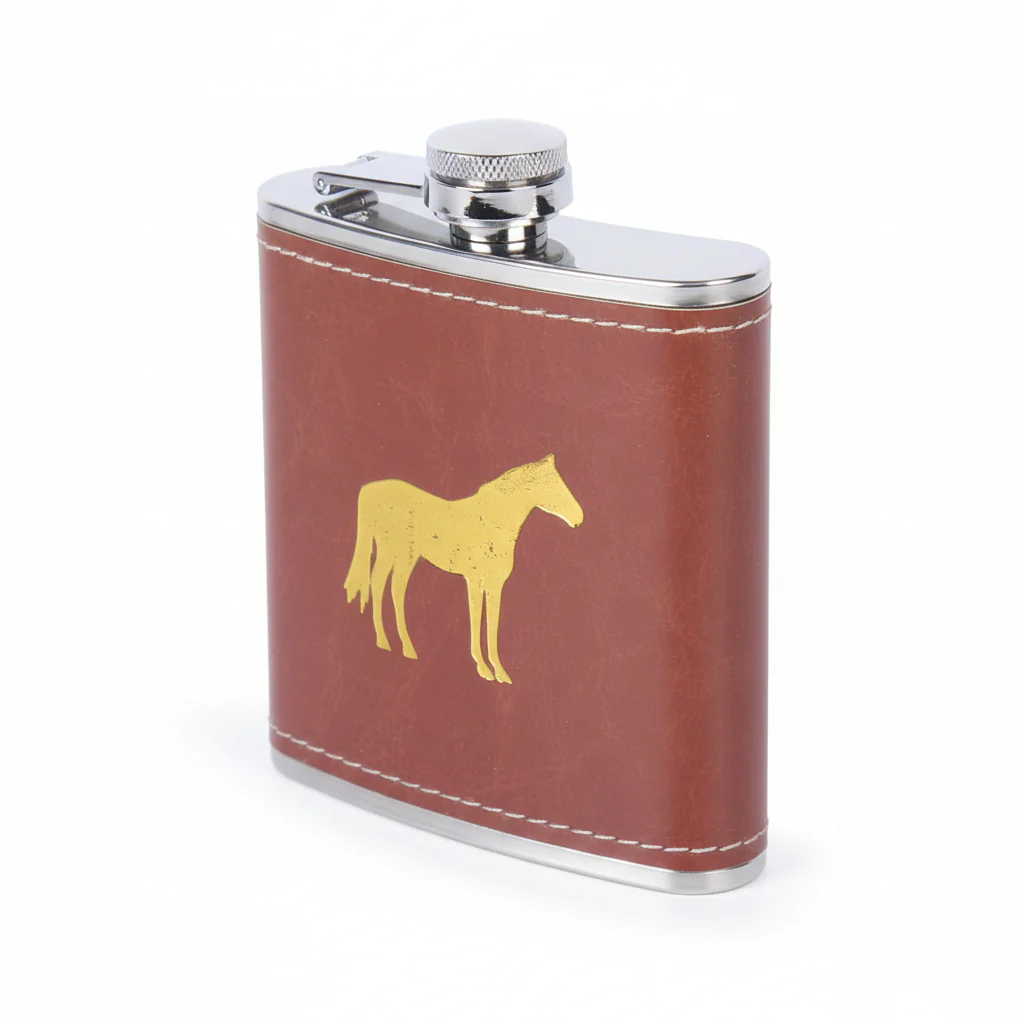 Faux Leather-Wrapped Flask Collection | Kentucky & Equestrian Designs - Image 6