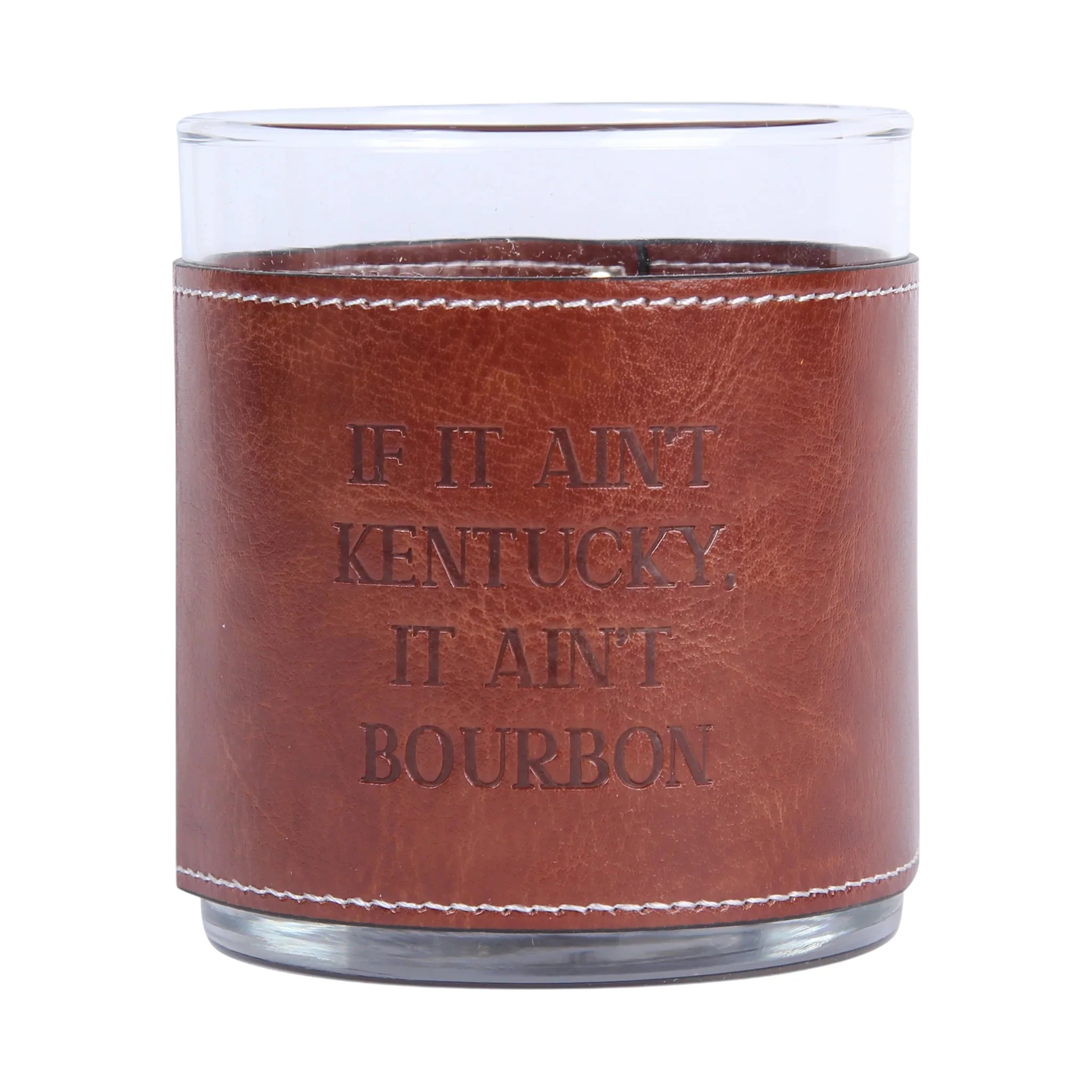 Faux Leather-Wrapped Rocks Glass – Classic Kentucky Designs - Image 8