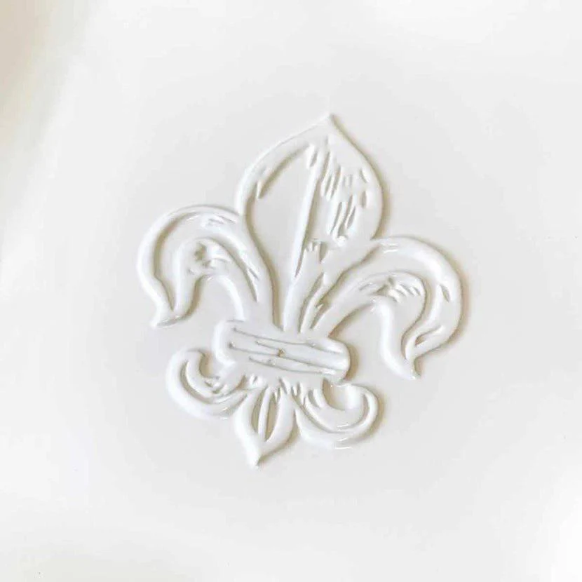 Fleur de Lis Embossed Square Platter - Image 2