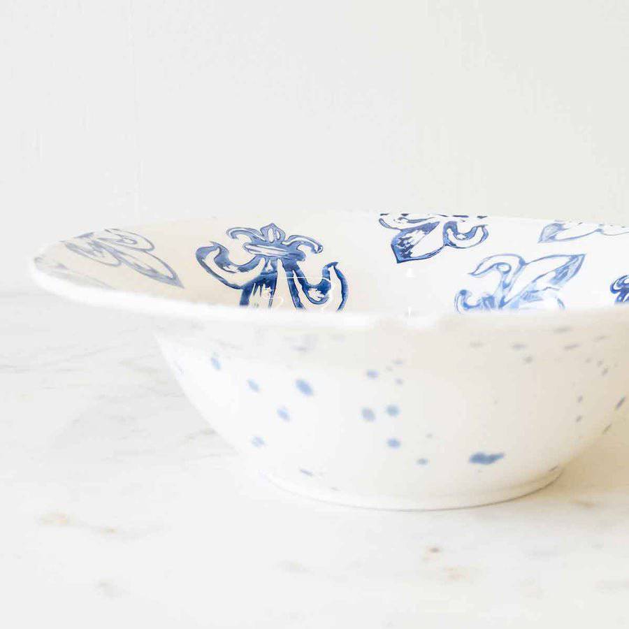 Fleur-de-Lis Watercolor Serving Bowl - Image 2