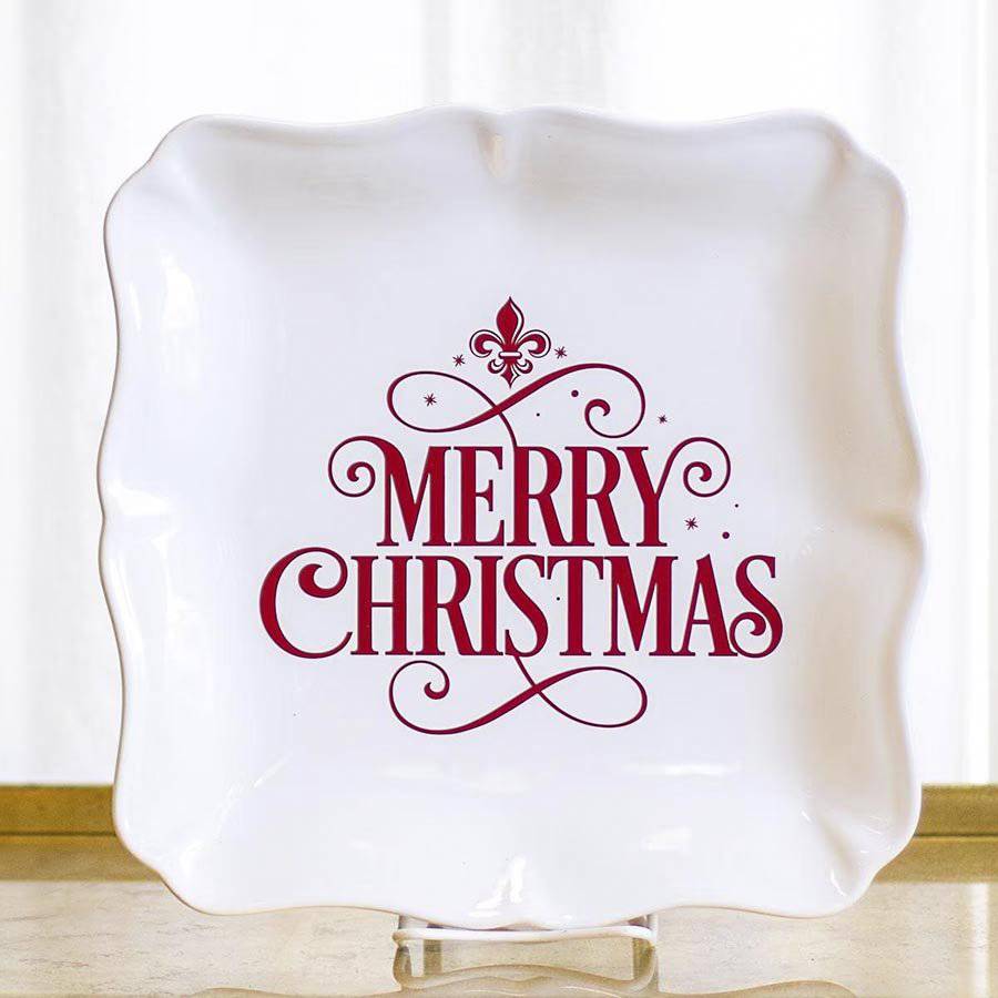 Fleur Merry Christmas Square Platter