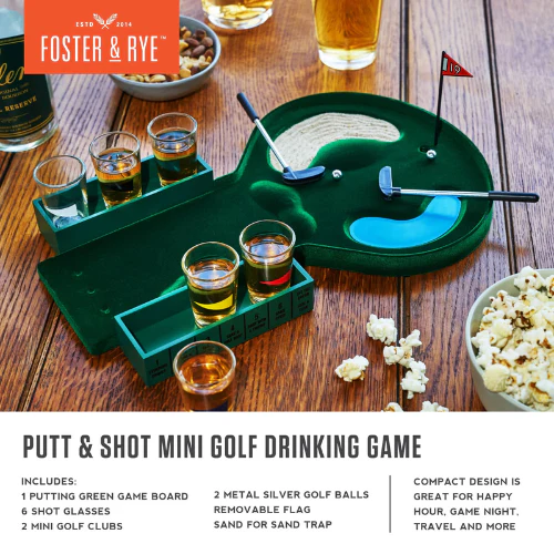 Foster and Rye Putt and Shot Glass Game – Mini Golf Drinking Game Set - Image 5