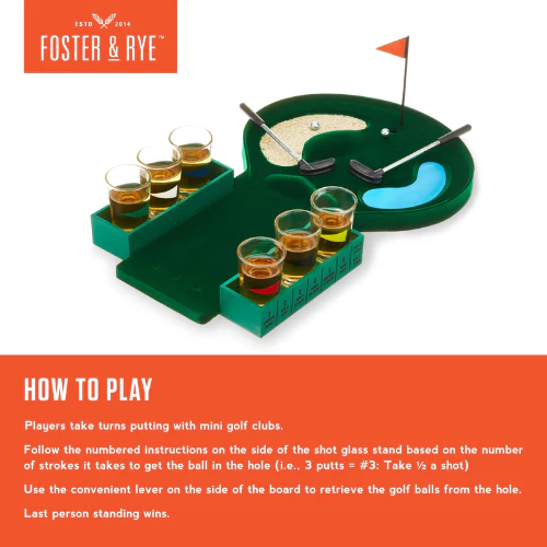 Foster and Rye Putt and Shot Glass Game – Mini Golf Drinking Game Set - Image 6