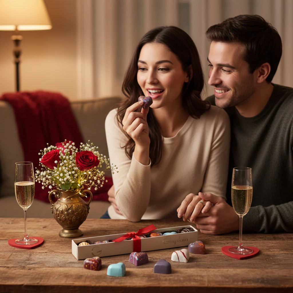 Ghyslain Valentine Sleeve | Hand-Painted Gourmet Chocolate Assortment (7-Piece Gift Box) - Image 2